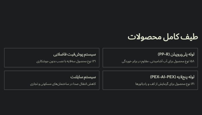 لیست محصولات یزد بسپار