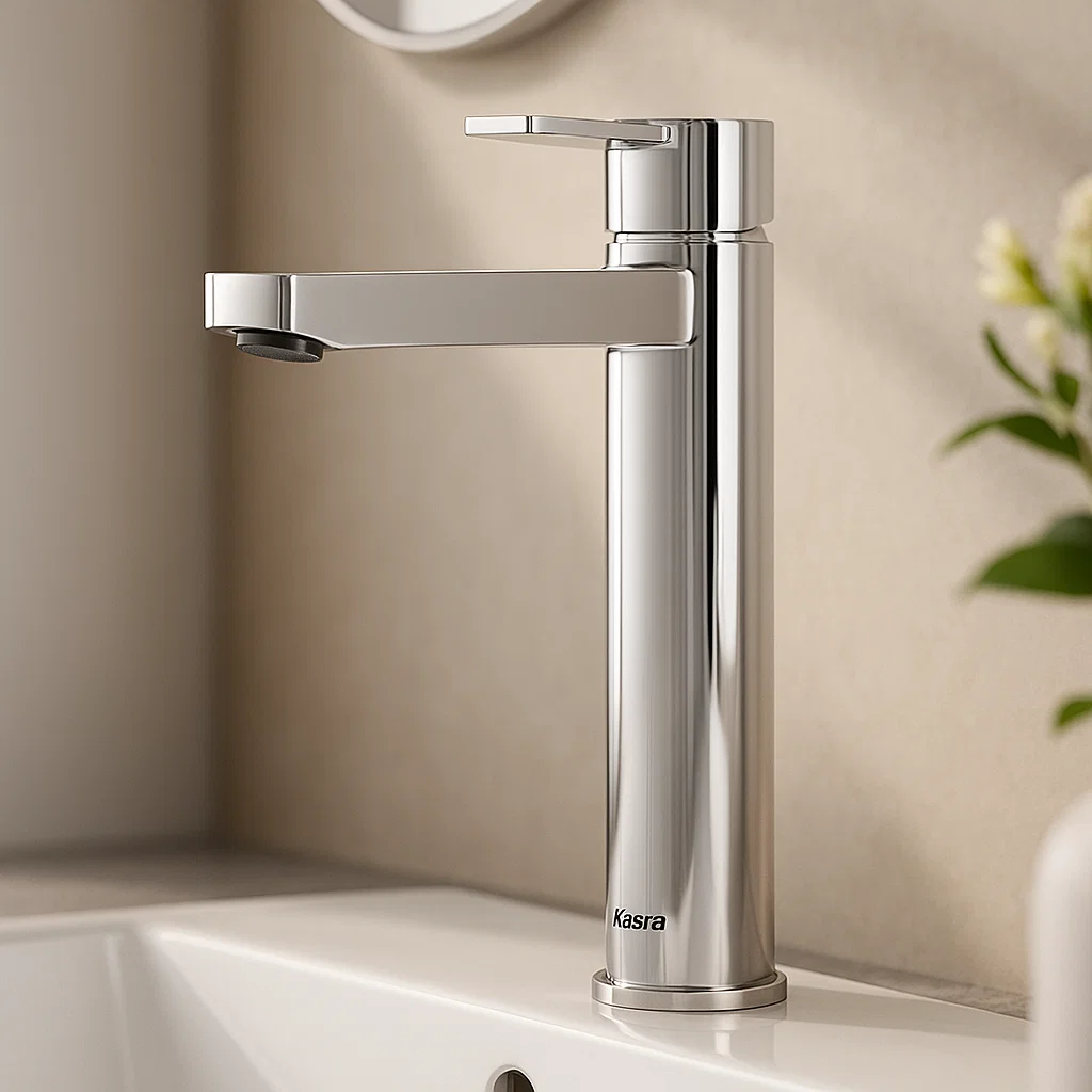روشویی بلند کسری امگا کروم شیر روشویی بلند کسری مدل امگا کروم - Image 1