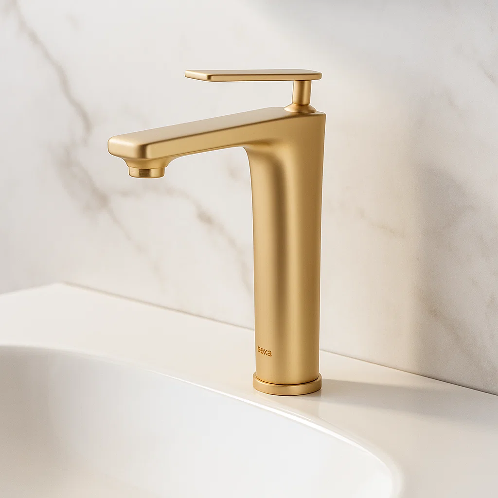 روشویی بلند کسری مدل آمازون طلامات شیر روشویی بلند کسری مدل آمازون طلا مات - Image 1