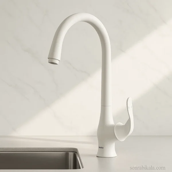 شیر-آشپزخانه-کسری-مدل-رایان-سفید شیر آشپزخانه کسری مدل رایان سفید - Image 1