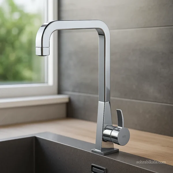 شیر-آشپزخانه-کسری-مدل-فیورنزو-کروم شیر آشپزخانه کسری مدل فیورنزو کروم - Image 1