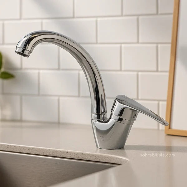 شیر-آشپزخانه-کسری-مدل-کارون-کروم شیر آشپزخانه کسری مدل کارون کروم - Image 1