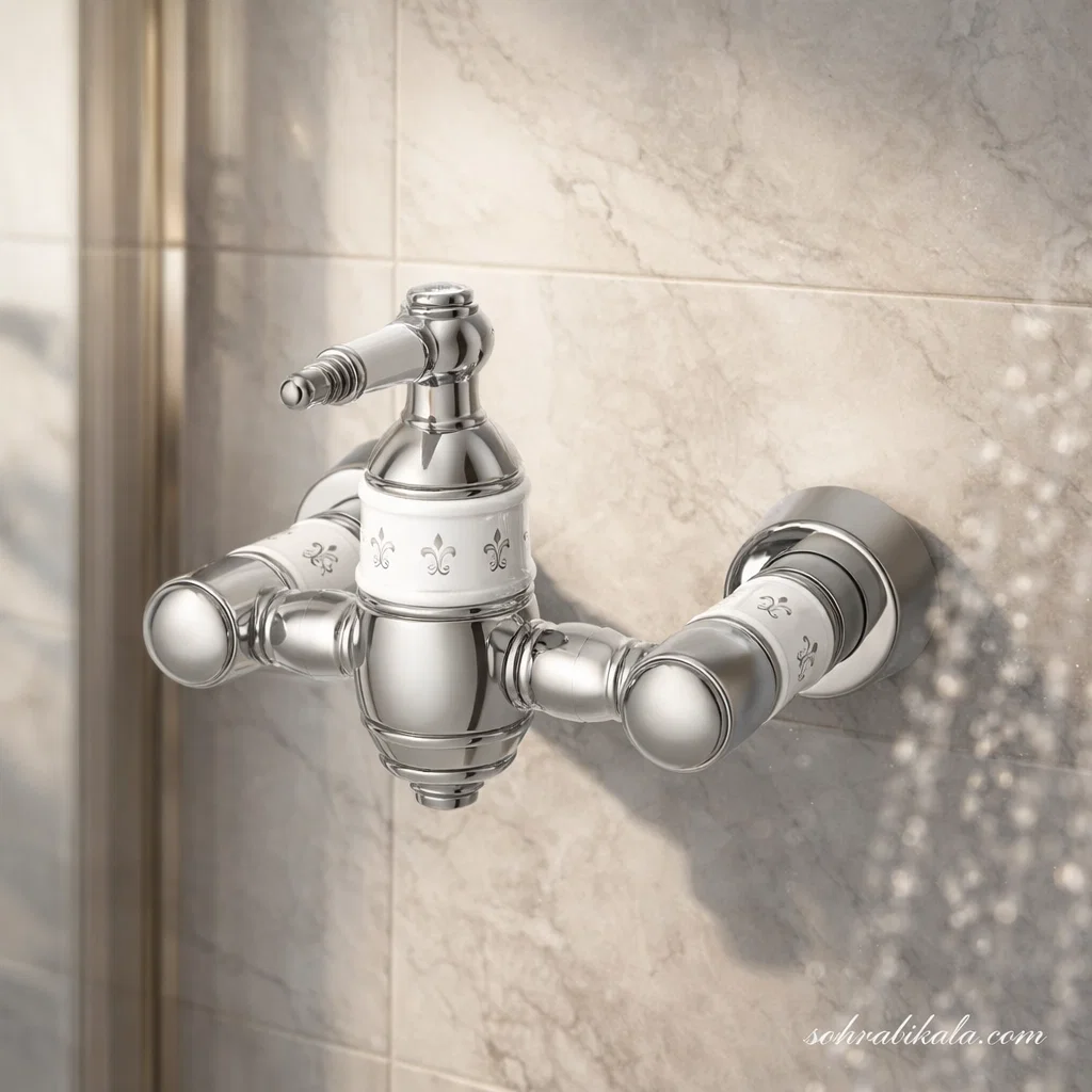 شیر توالت کسری توکیو سفید کروم