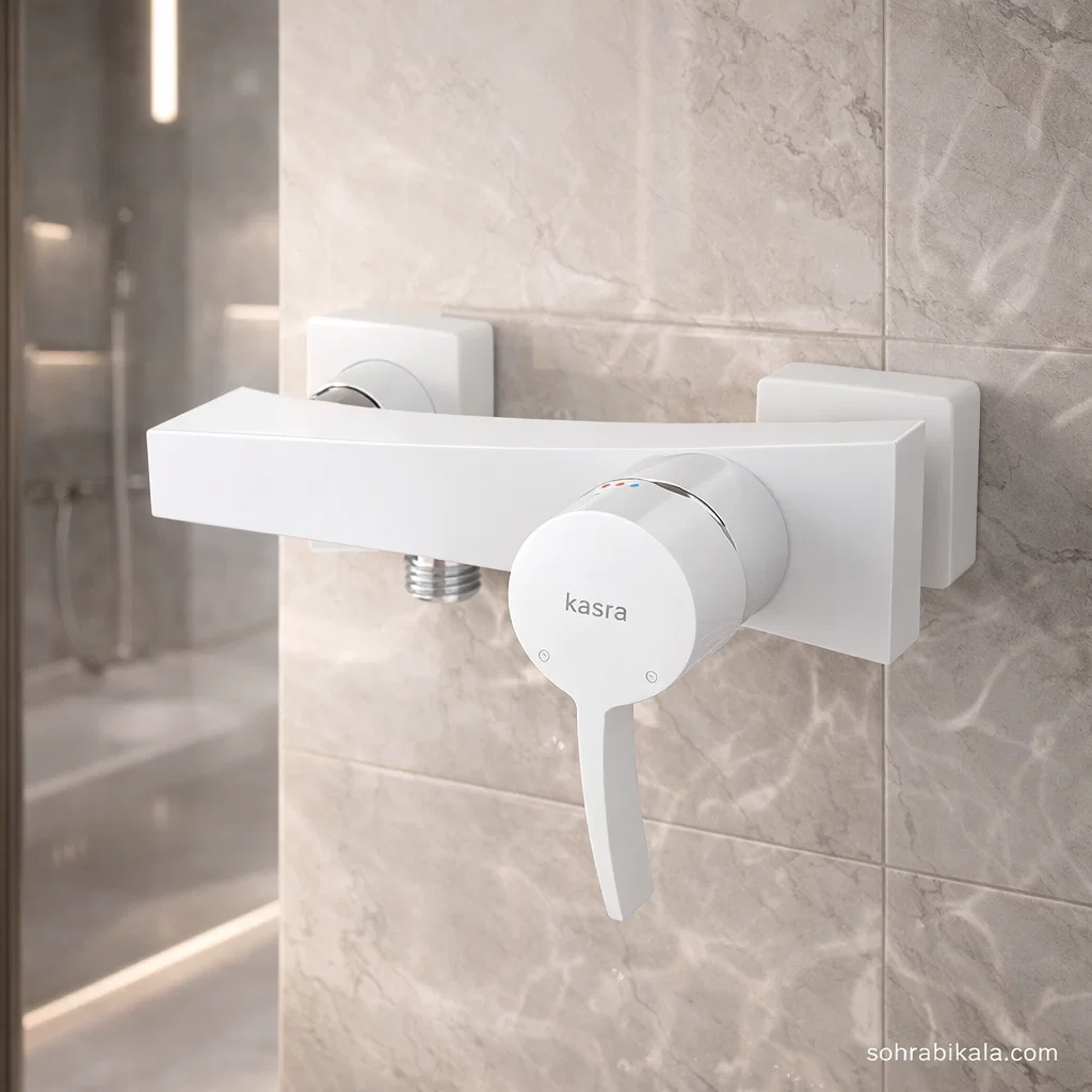 شیر توالت کسری فیورنزو سفید کروم