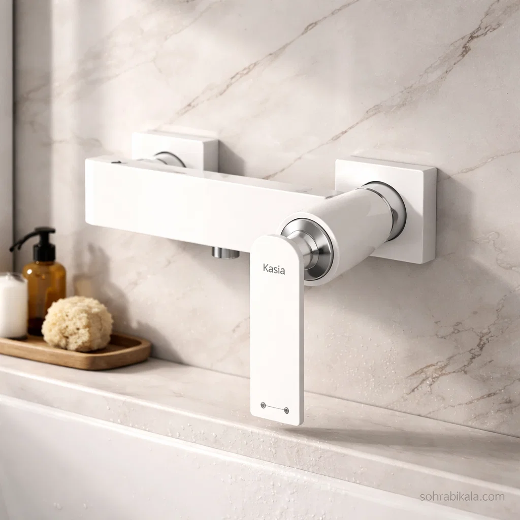 شیر توالت کسری مدل آمازون سفید کروم