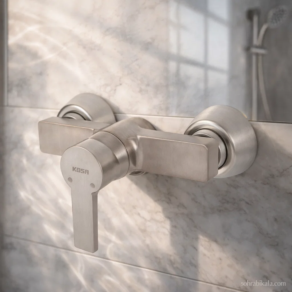 شیر توالت کسری مدل امگا کروم مات