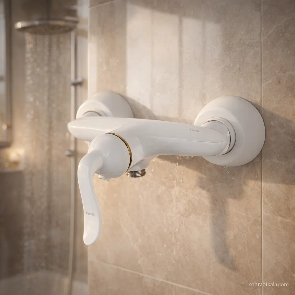 شیر توالت کسری مدل رابین سفید طلایی