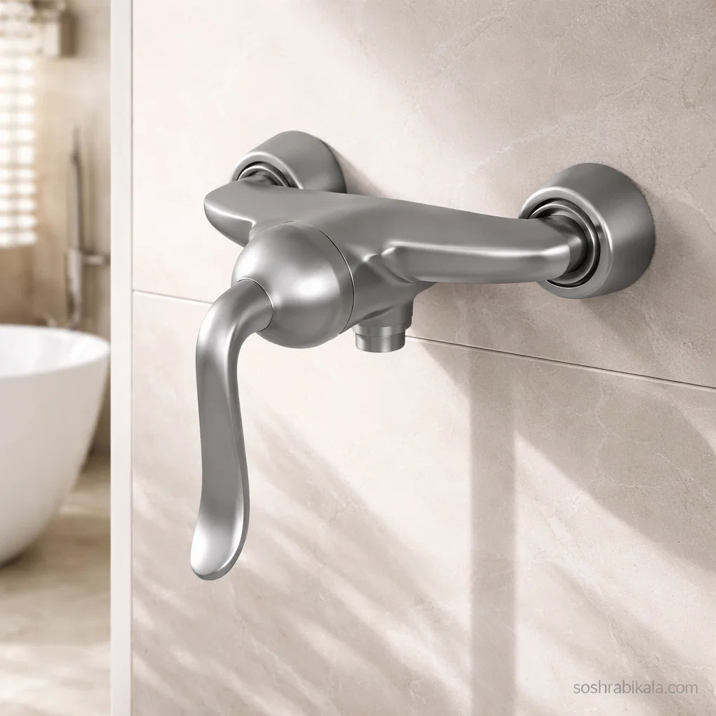 شیر توالت کسری مدل رابین کروم مات