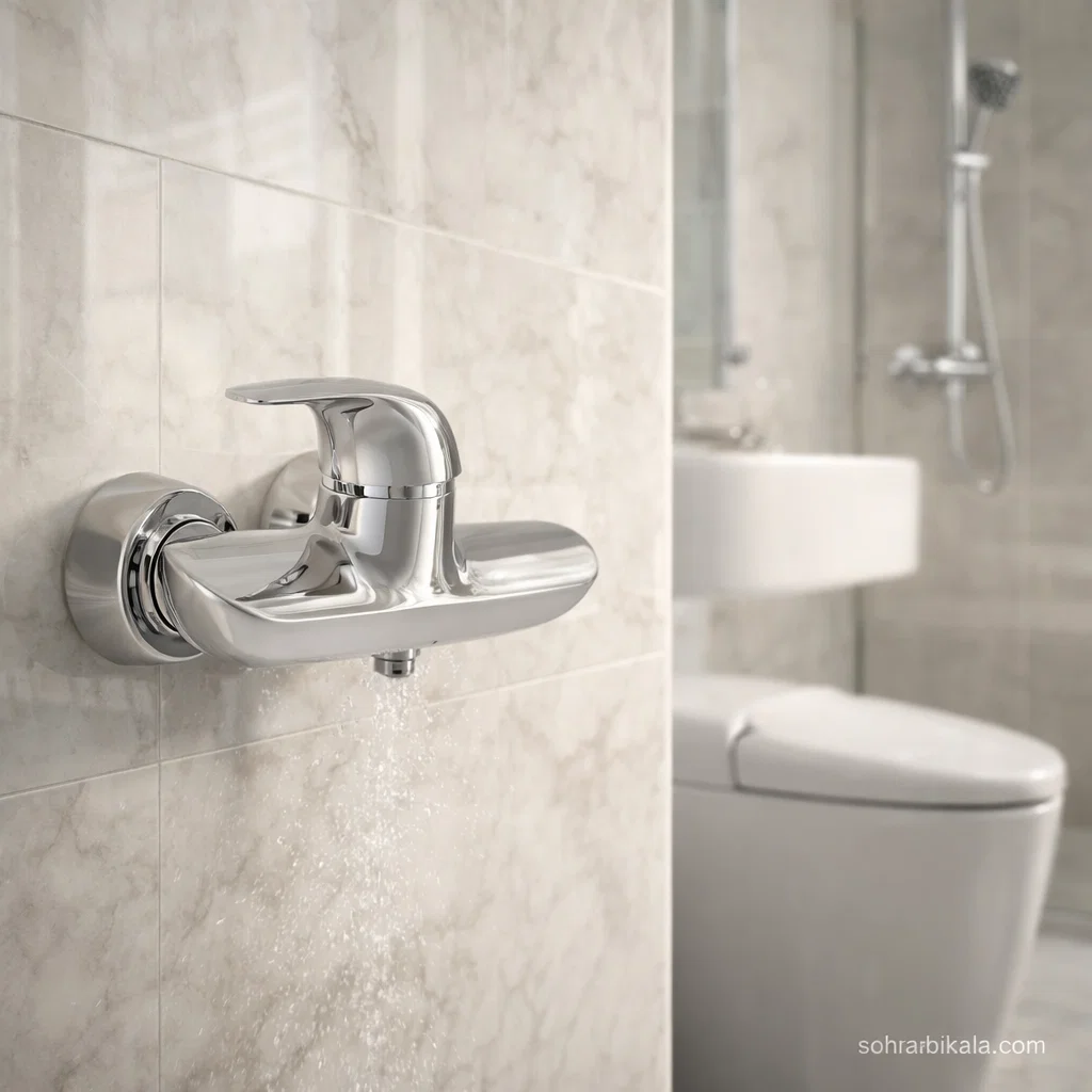 شیر توالت کسری مدل هیرمند کروم