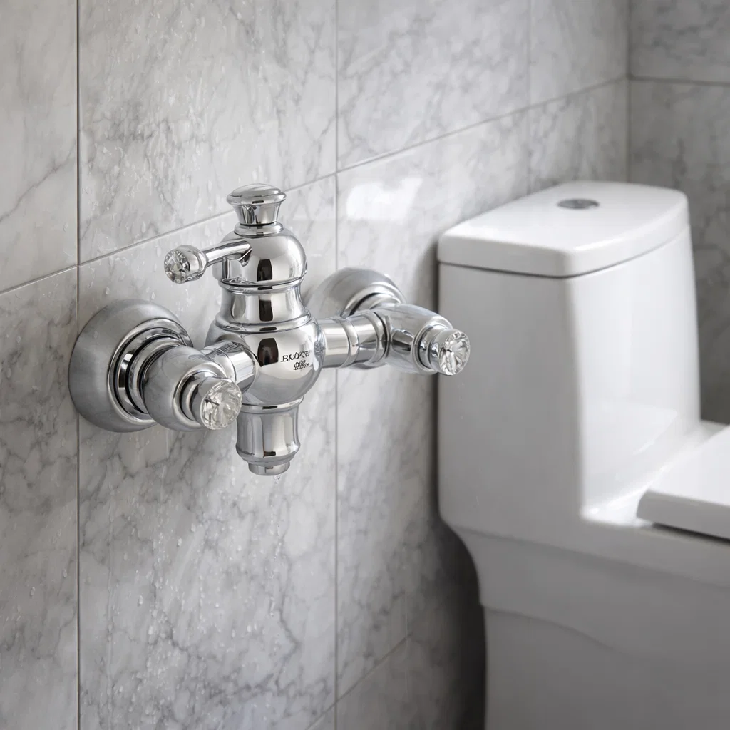 شیر توالت کسری مدل ورسای کروم