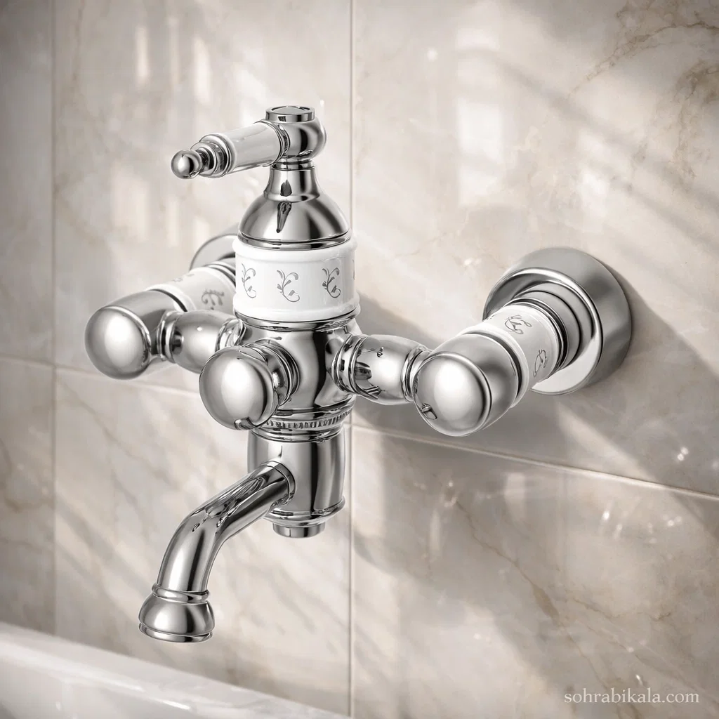 شیر حمام کسری توکیو سفید کروم