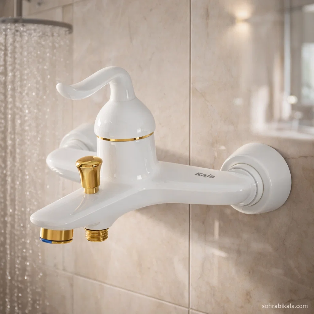 شیر حمام کسری رابین سفید طلایی