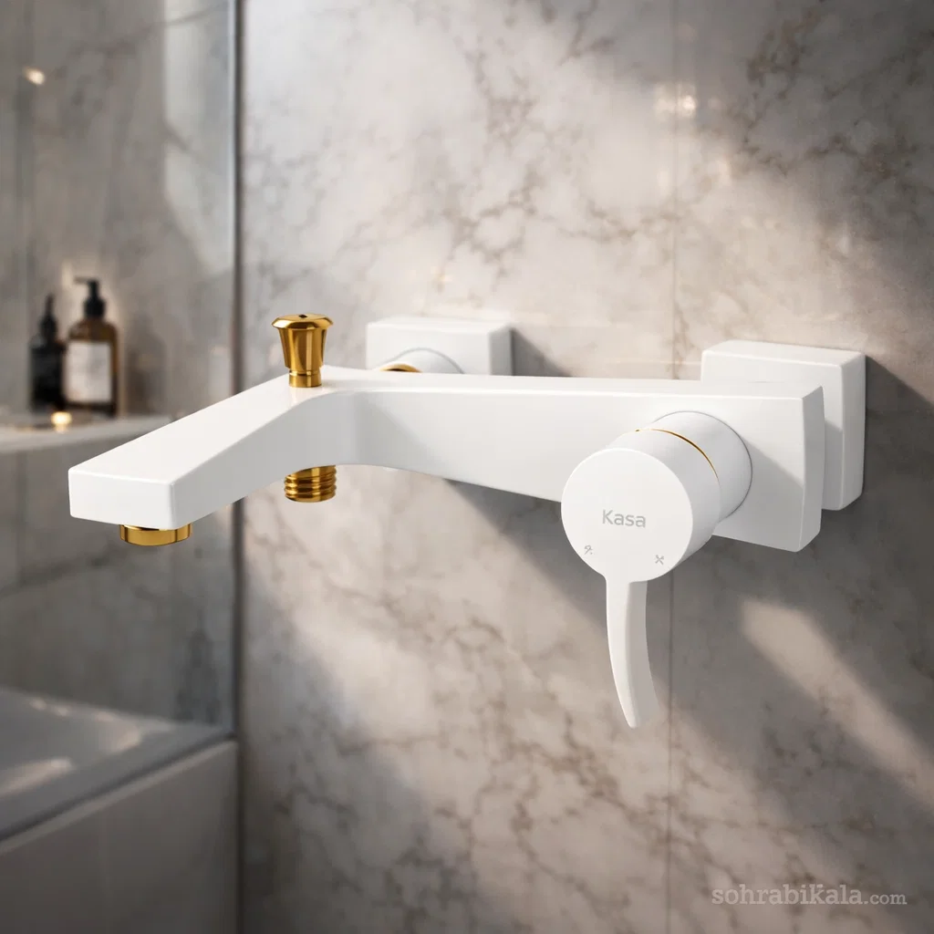 شیر حمام کسری فیورنزو سفید طلایی