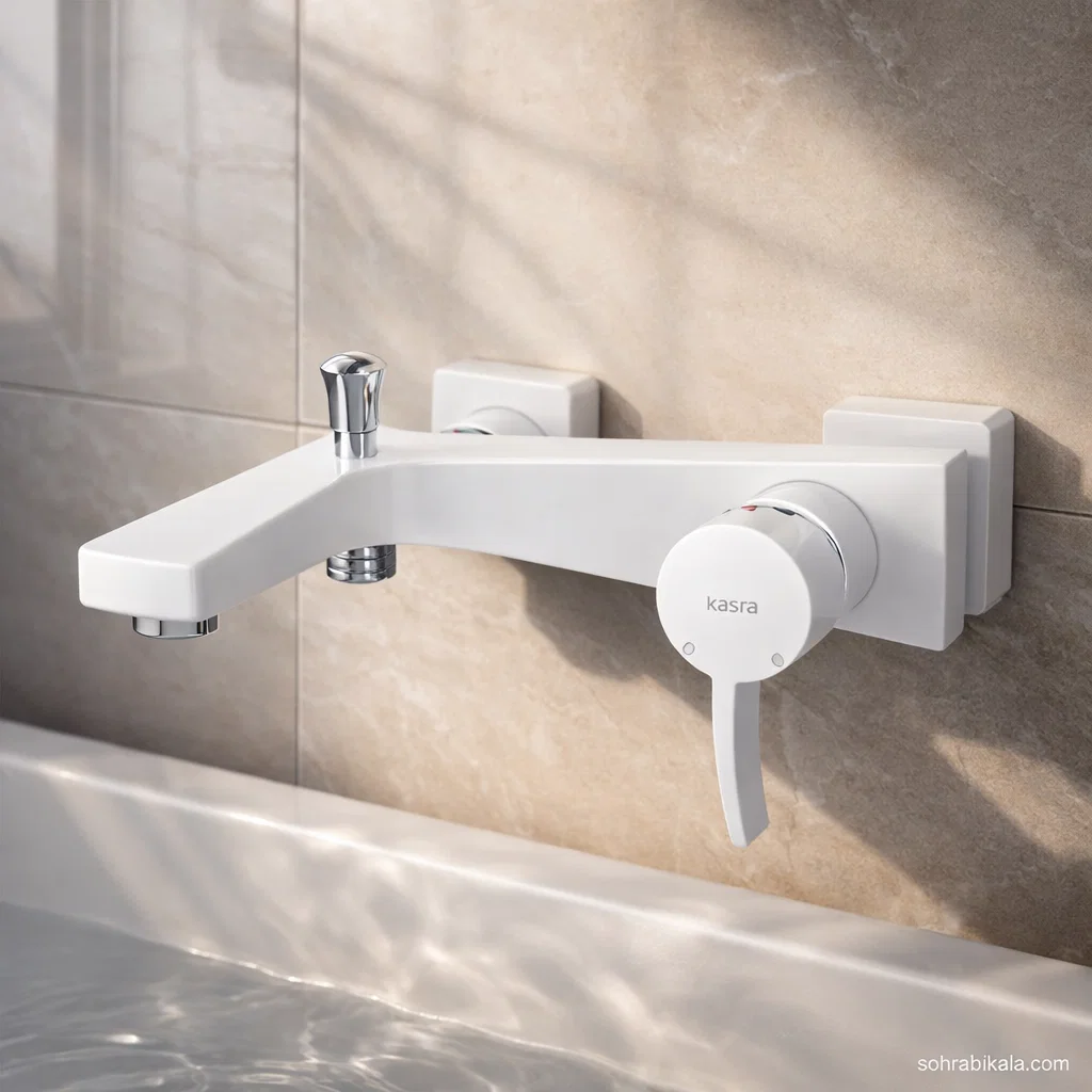 شیر حمام کسری فیورنزو سفید کروم