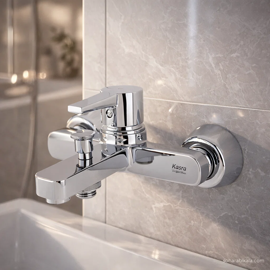 شیر حمام کسری مدل امگا کروم