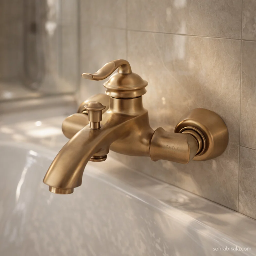 شیر حمام کسری مدل دانوب طلا مات