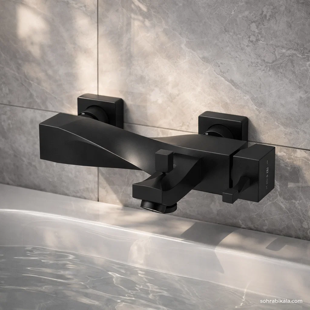 شیر حمام کسری مدل فیلادلفیا مشکی