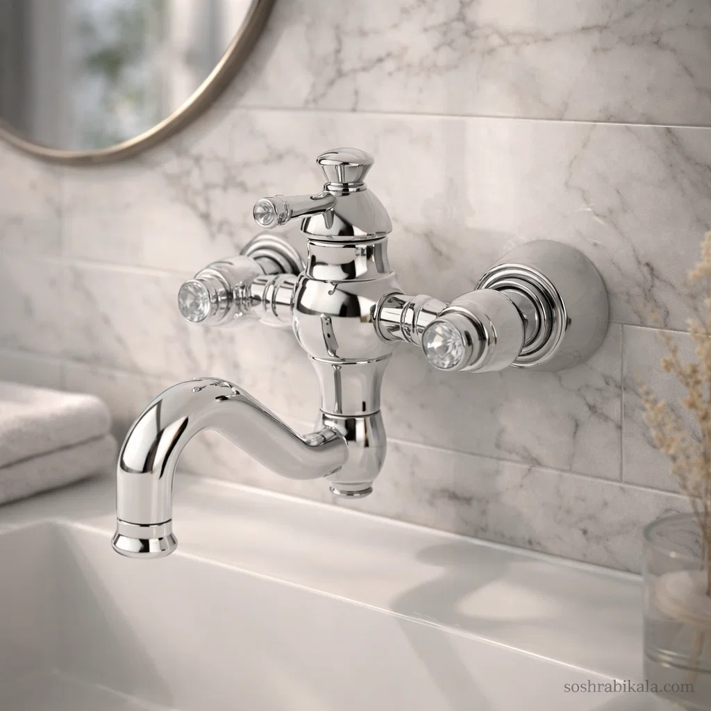 شیر حمام کسری مدل ورسای کروم