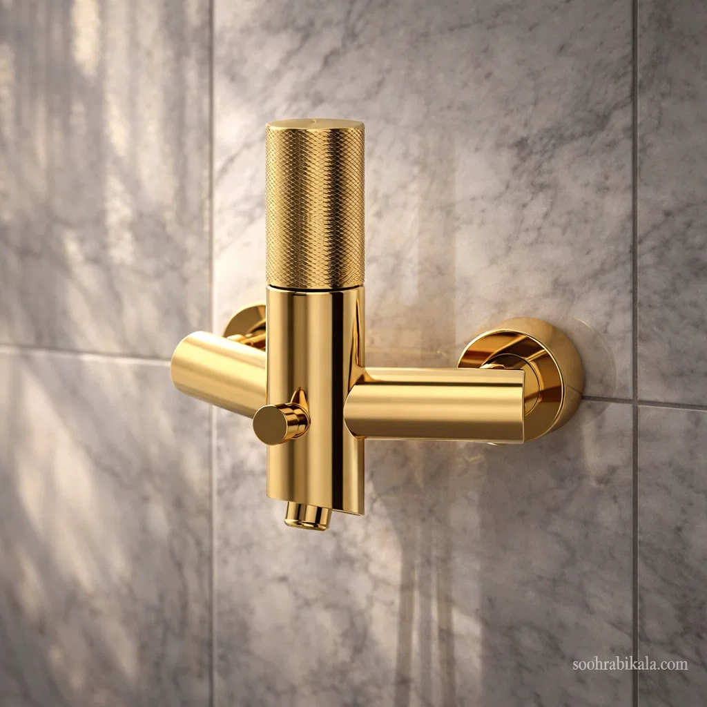 شیر حمام کسری مدل کراون طلایی