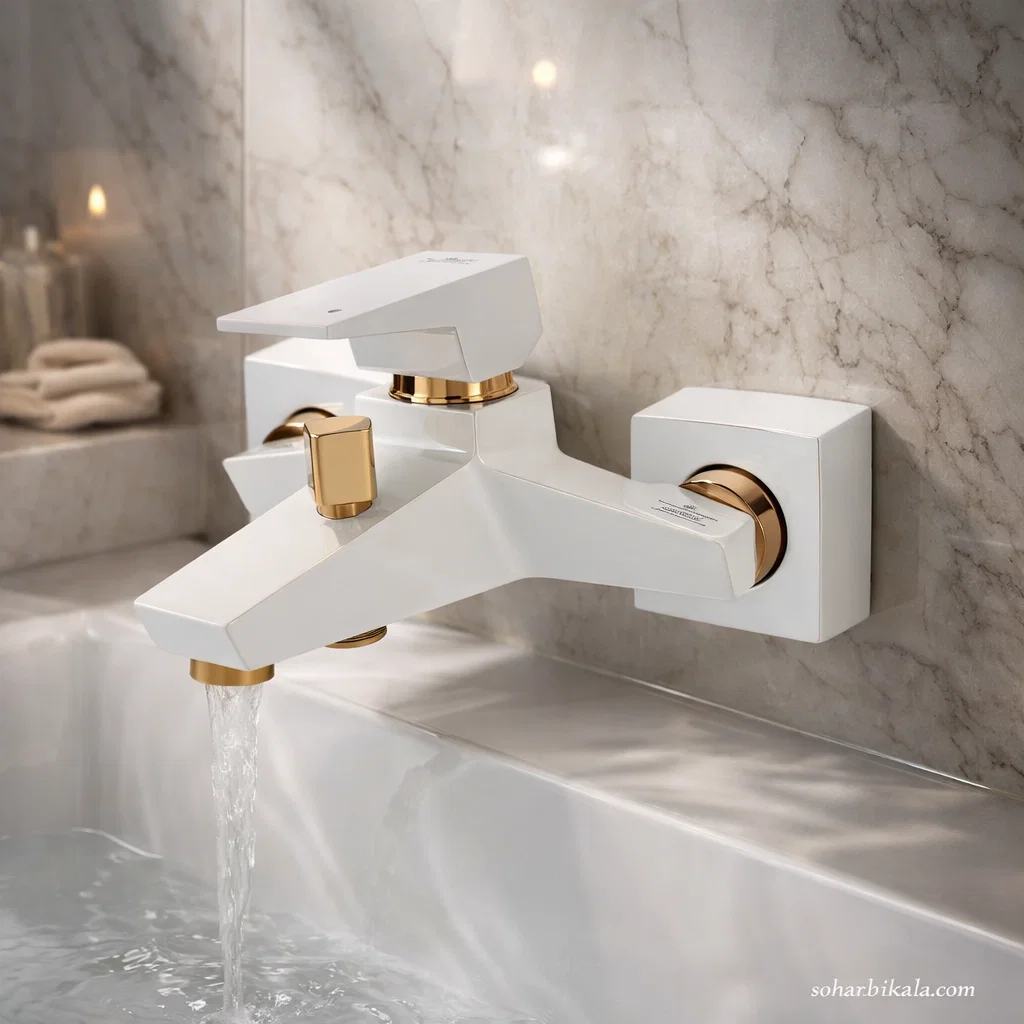 شیر حمام کسری کنکورد سفید طلایی