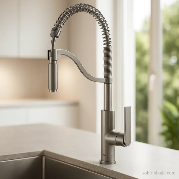 شیر-ظرفشویی-فنری-کسری-مدل-آمازون-کروم-مات شیر ظرفشویی فنری کسری مدل آمازون کروم مات - Image 1