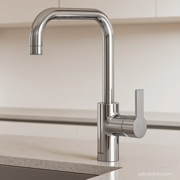 شیر-ظرفشویی-کسری-مدل-امگا-کروم شیر آشپزخانه کسری مدل امگا کروم - Image 1