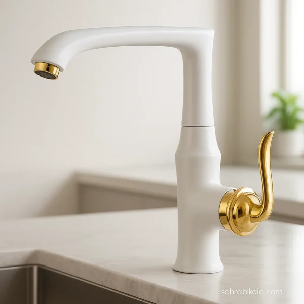 شیر آشپزخانه کسری دانوب سفید طلایی