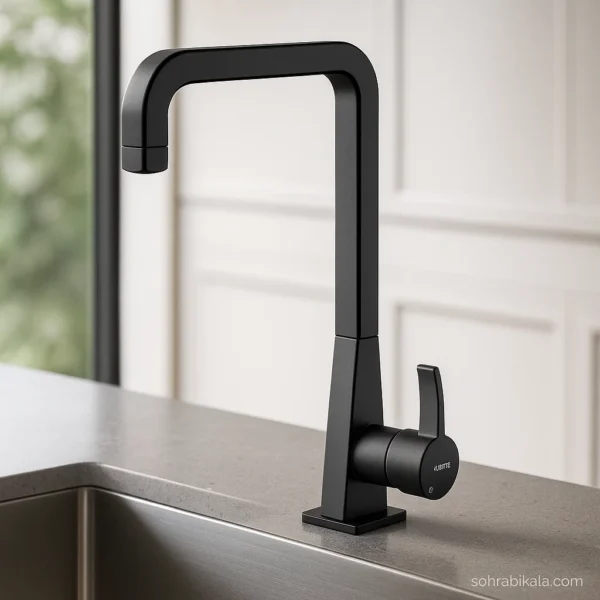 شیر-ظرفشویی-کسری-مدل-فیورنزو-مشکی شیر آشپزخانه کسری مدل فیورنزو مشکی - Image 1